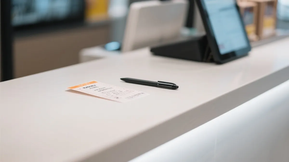 柜台上的彩票与签字笔特写，记录兑奖与捐赠时刻